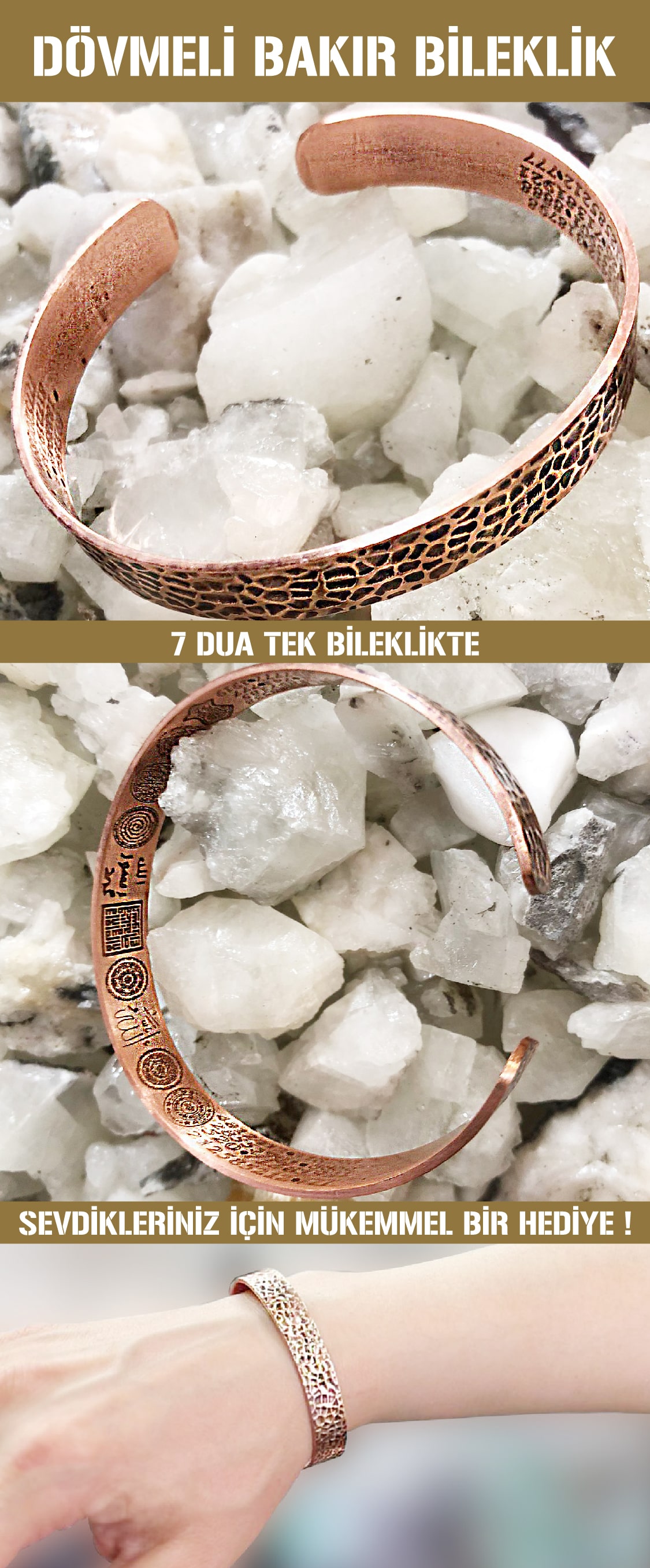 Urartu Dövmeli Bakır Bileklik